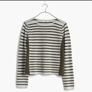 Madewell shoulder-zip stripe sweater